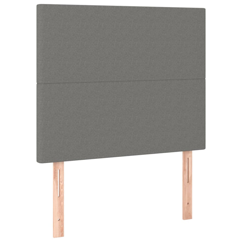 vidaXL sötétszürke szövet rugós ágy matraccal 90 x 200 cm
