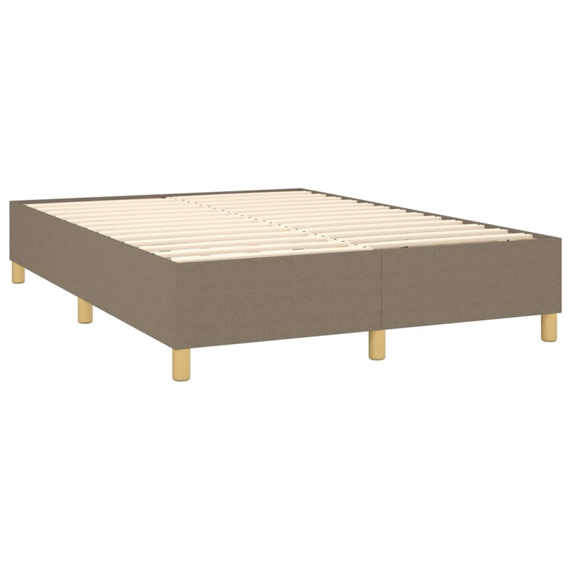 vidaXL tópszínű szövet rugós ágy matraccal 140 x 190 cm