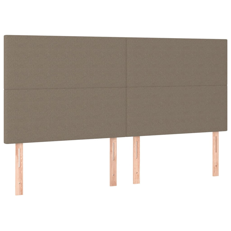 vidaXL tópszínű szövet rugós ágy matraccal 200 x 200 cm