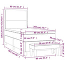 vidaXL fekete szövet rugós ágy matraccal 80 x 200 cm