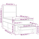 vidaXL fekete szövet rugós ágy matraccal 90x190 cm