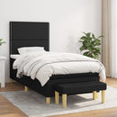 vidaXL fekete szövet rugós ágy matraccal 90x200 cm