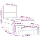 vidaXL sötétbarna szövet rugós ágy matraccal 100 x 200 cm