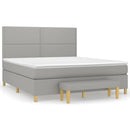 vidaXL világosszürke szövet rugós ágy matraccal 180 x 200 cm