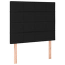 vidaXL fekete szövet rugós ágy matraccal 90x200 cm