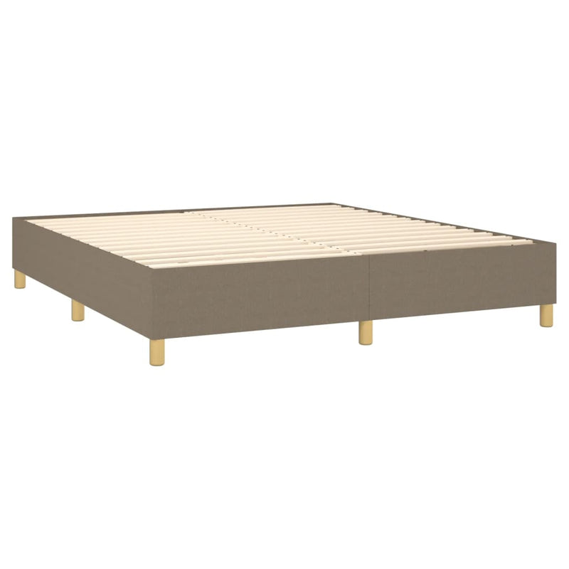 vidaXL tópszínű szövet rugós ágy matraccal 200 x 200 cm