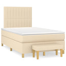 vidaXL krémszínű szövet rugós ágy matraccal 120 x 200 cm