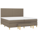 vidaXL tópszínű szövet rugós ágy matraccal 200 x 200 cm
