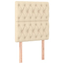 vidaXL krémszínű szövet rugós ágy matraccal 80 x 200 cm