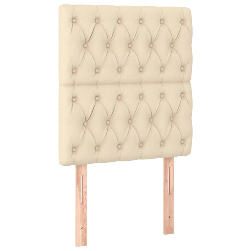 vidaXL krémszínű szövet rugós ágy matraccal 80 x 200 cm