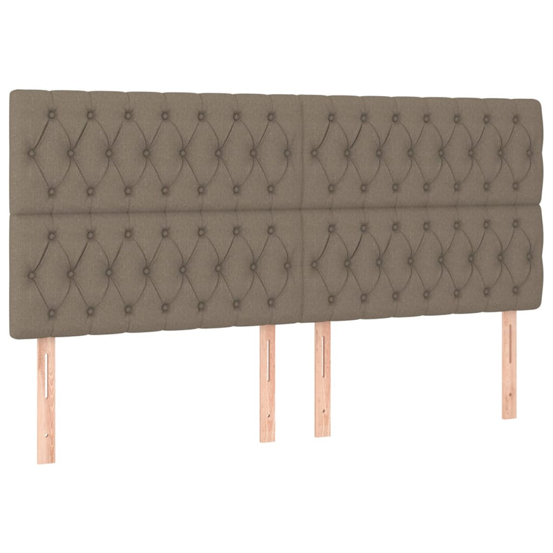 vidaXL tópszínű szövet rugós ágy matraccal 200 x 200 cm