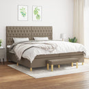vidaXL tópszínű szövet rugós ágy matraccal 200 x 200 cm