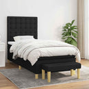 vidaXL fekete szövet rugós ágy matraccal 90x190 cm