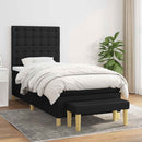 vidaXL fekete szövet rugós ágy matraccal 90x200 cm