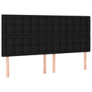 vidaXL fekete szövet rugós ágy matraccal 200 x 200 cm