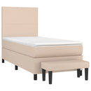 vidaXL cappuccino színű műbőr rugós ágy matraccal 100 x 200 cm