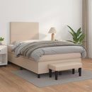 vidaXL cappuccino színű műbőr rugós ágy matraccal 120 x 200 cm