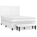 vidaXL fehér műbőr rugós ágy matraccal 140x190 cm