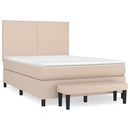 vidaXL cappuccino színű műbőr rugós ágy matraccal 140 x 190 cm