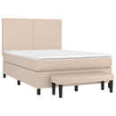 vidaXL cappuccino színű műbőr rugós ágy matraccal 140 x 190 cm