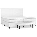 vidaXL fehér műbőr rugós ágy matraccal 200 x 200 cm
