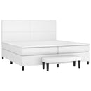 vidaXL fehér műbőr rugós ágy matraccal 200 x 200 cm
