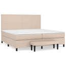 vidaXL cappuccino színű műbőr rugós ágy matraccal 200 x 200 cm