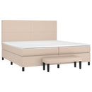 vidaXL cappuccino színű műbőr rugós ágy matraccal 200 x 200 cm