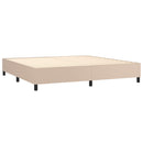 vidaXL cappuccino színű műbőr rugós ágy matraccal 200 x 200 cm