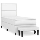 vidaXL fehér műbőr rugós ágy matraccal 100 x 200 cm