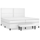 vidaXL fehér műbőr rugós ágy matraccal 200 x 200 cm
