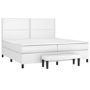 vidaXL fehér műbőr rugós ágy matraccal 200 x 200 cm