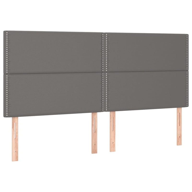 vidaXL szürke műbőr rugós ágy matraccal 200 x 200 cm