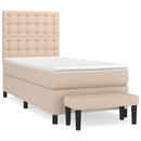 vidaXL cappuccino színű műbőr rugós ágy matraccal 80 x 200 cm