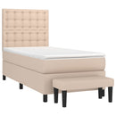 vidaXL cappuccino színű műbőr rugós ágy matraccal 80 x 200 cm