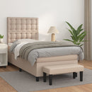 vidaXL cappuccino színű műbőr rugós ágy matraccal 90 x 200 cm