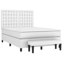 vidaXL fehér műbőr rugós ágy matraccal 140x190 cm
