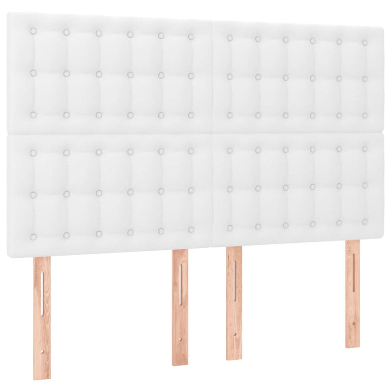 vidaXL fehér műbőr rugós ágy matraccal 140 x 200 cm