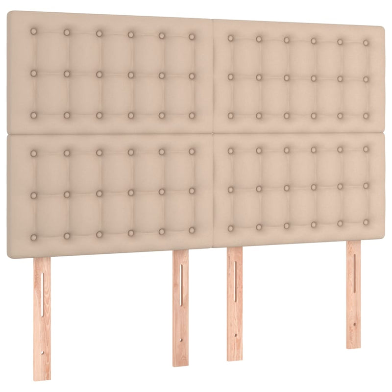 vidaXL cappuccino színű műbőr rugós ágy matraccal 140 x 200 cm