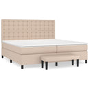 vidaXL cappuccino színű műbőr rugós ágy matraccal 200 x 200 cm