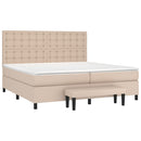 vidaXL cappuccino színű műbőr rugós ágy matraccal 200 x 200 cm