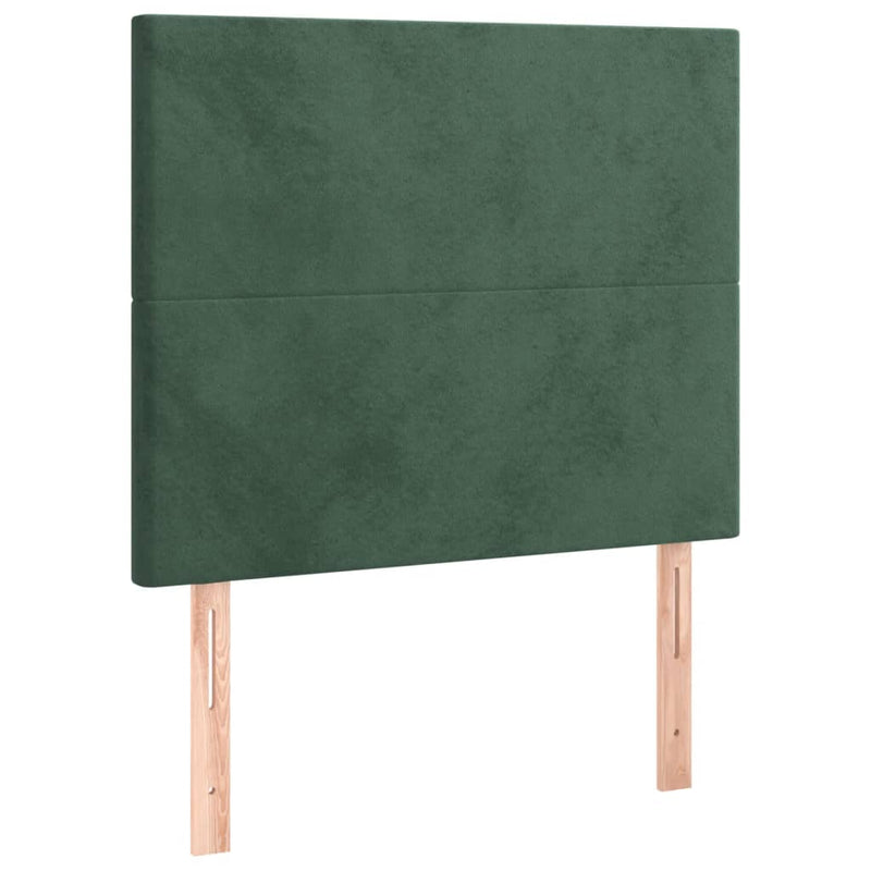 vidaXL sötétzöld bársony rugós ágy matraccal 100 x 200 cm