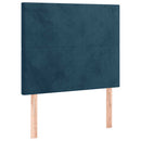 vidaXL sötétkék bársony rugós ágy matraccal 100 x 200 cm