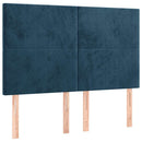 vidaXL sötétkék bársony rugós ágy matraccal 140x190 cm