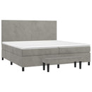 vidaXL világosszürke bársony rugós ágy matraccal 200x200 cm