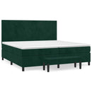 vidaXL sötétzöld bársony rugós ágy matraccal 200x200 cm