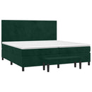vidaXL sötétzöld bársony rugós ágy matraccal 200x200 cm