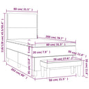 vidaXL fekete bársony rugós ágy matraccal 80 x 200 cm