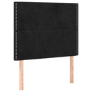 vidaXL fekete bársony rugós ágy matraccal 90 x 200 cm