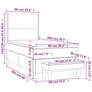 vidaXL sötétkék bársony rugós ágy matraccal 90 x 200 cm